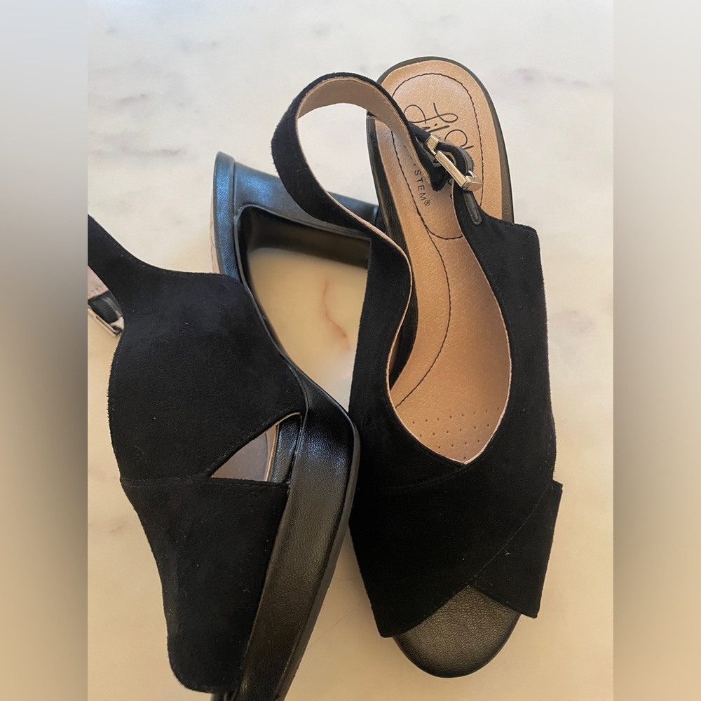 Black Suede Slingback Heels